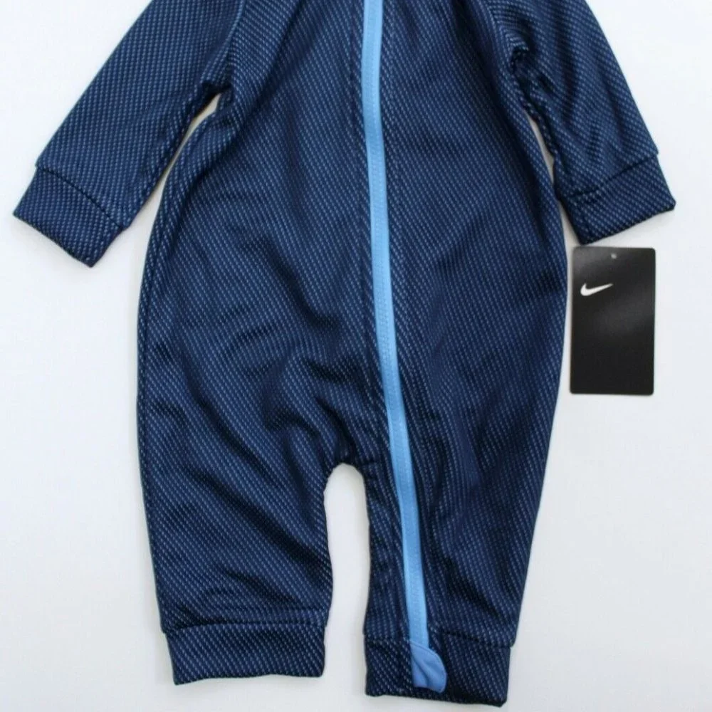 Nike Hooded Zip Fleece Lined Bodysuit Coverall Size 6M